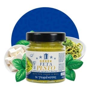 Pesto grecesc cu brânză feta și busuioc
